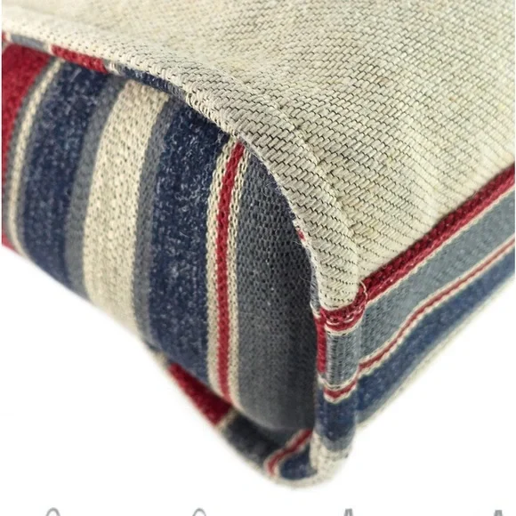 CHANEL Deauville Small Canvas Shopping Tote Bag Cream Multicolor Sides Authentic - Picture 6 of 11